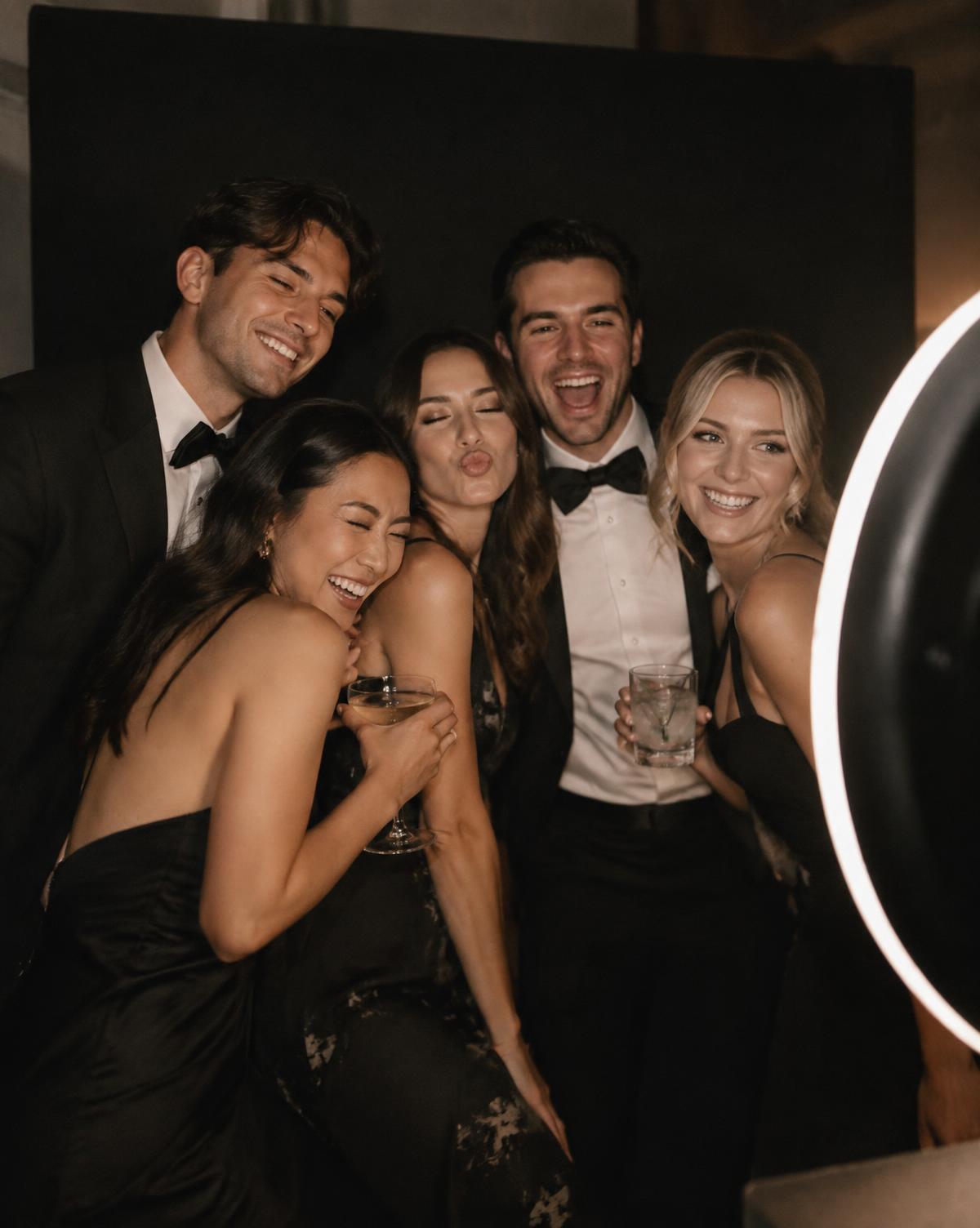 Modern wedding photo booth experience